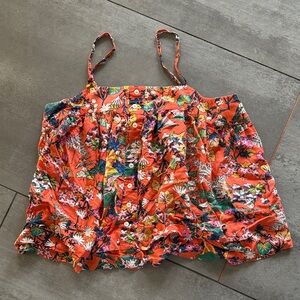 Anthropologie Vibrant Floral Button-Down Blouse